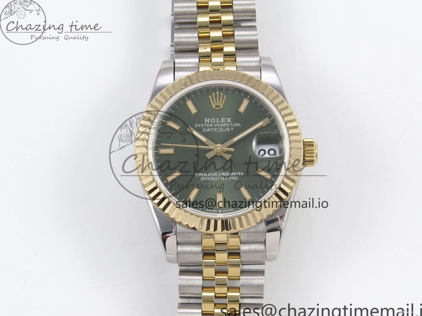 0509 DateJust 31 278273 SS YG GMF 1:1 Best Edition 904L Steel Green Stick Dial on Jubilee Bracelet A Stylish 1152